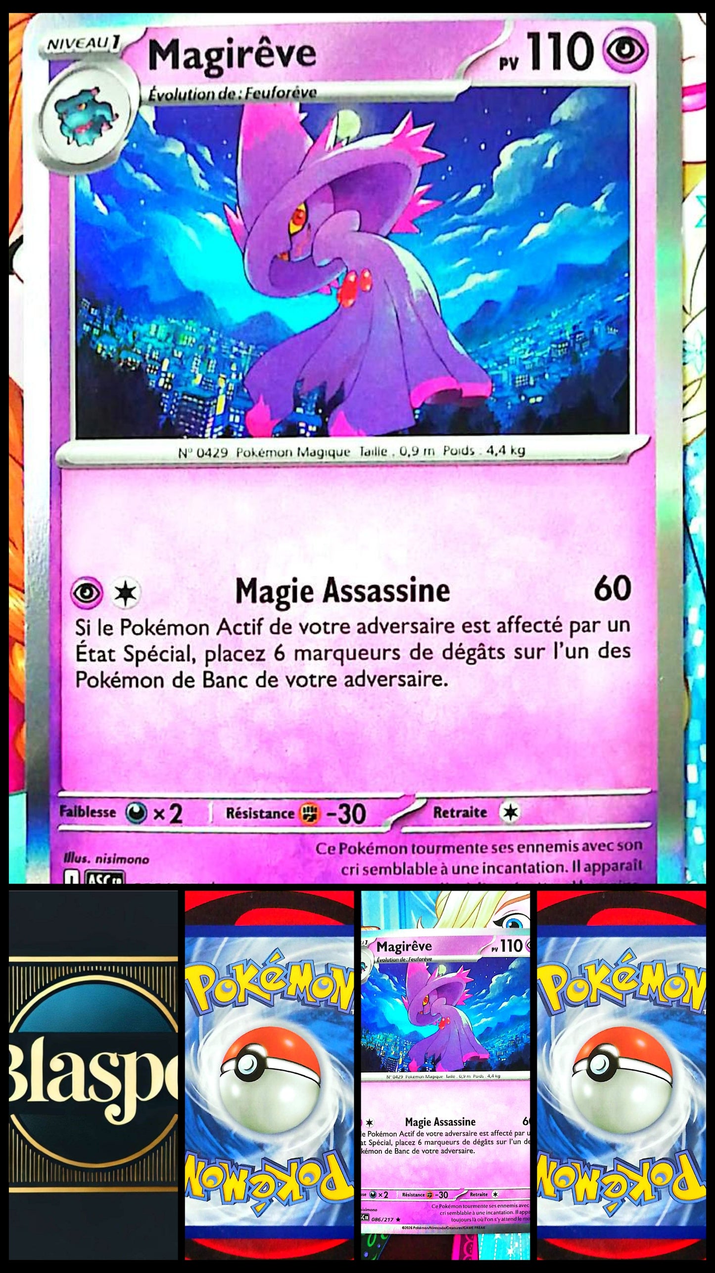 Carte Pokémon Magirêve 086/217 PV 110 – Carte Officielle Française – Pokémon Psy