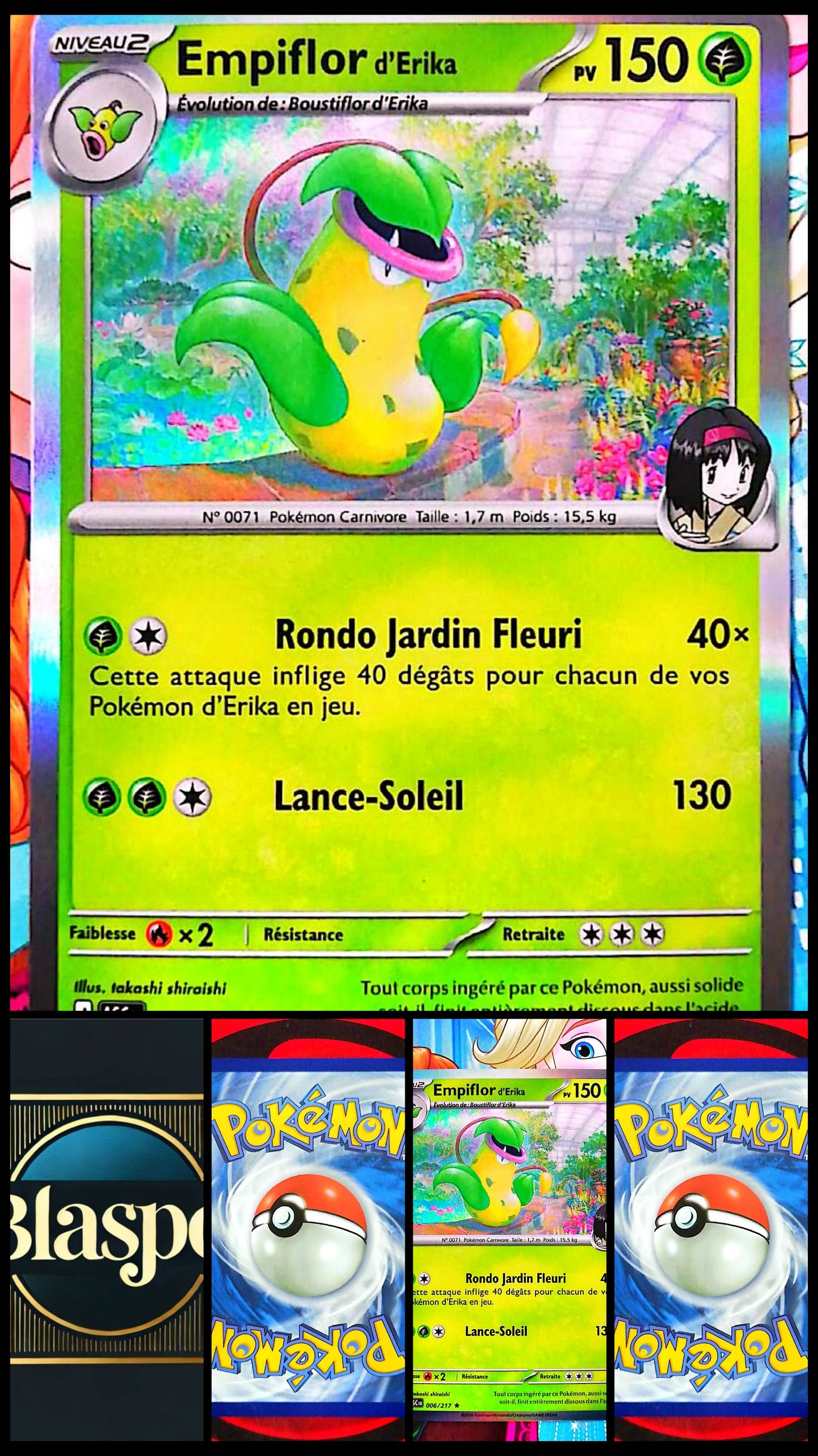 Carte Pokémon Empiflor d’Erika 006/217 PV 150 – Carte Officielle Française – Pokémon Plante