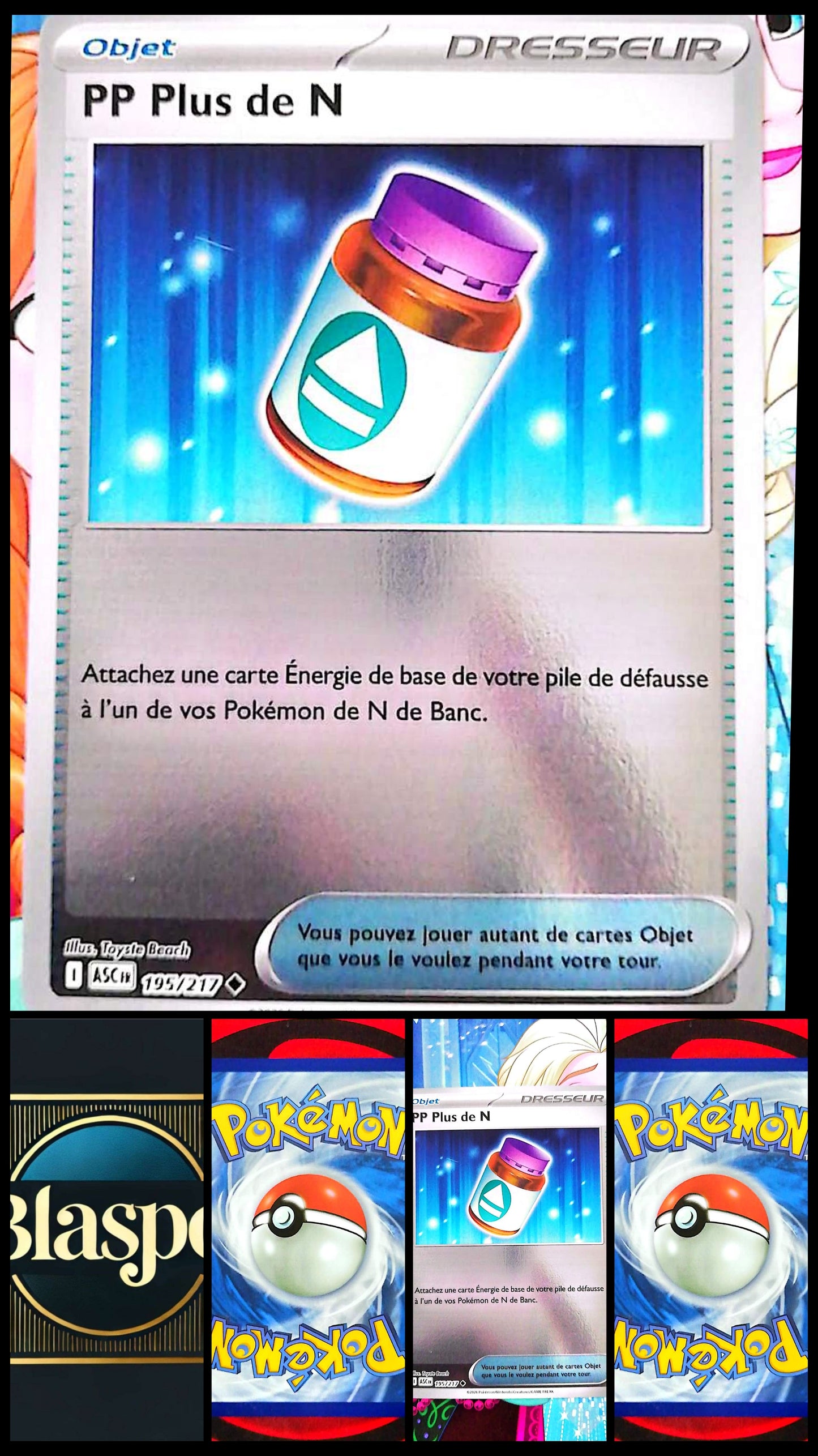 Carte Pokémon PP Plus de N 196/217 – Carte Dresseur Objet – Carte Officielle Française – Pokémon