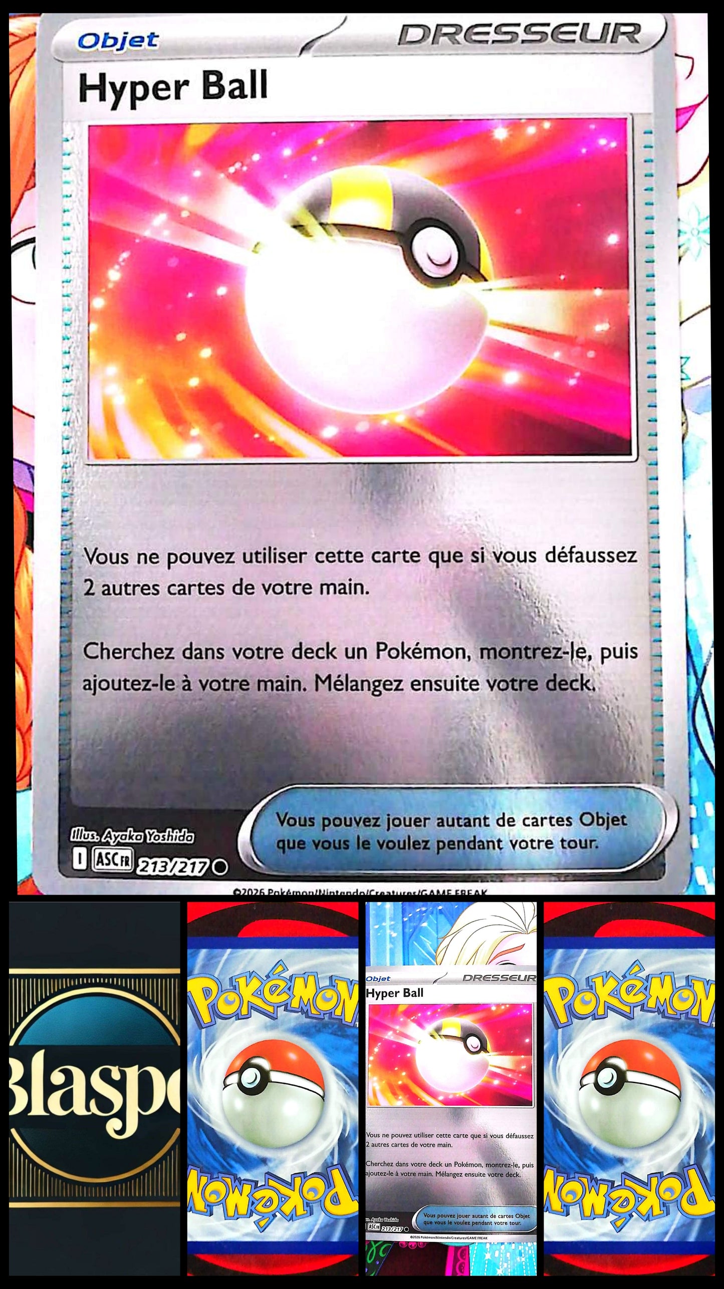 Carte Pokémon Hyper Ball 213/217 – Carte Dresseur Objet – Carte Officielle Française – Pokémon