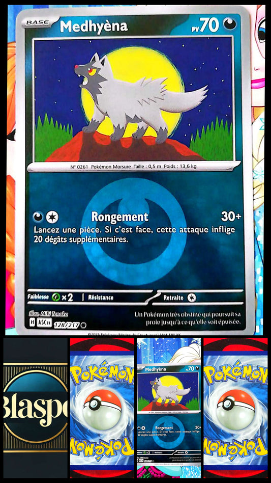 Carte Pokémon Medhyèna 128/217 PV 70 – Carte Officielle Française – Pokémon Obscurité