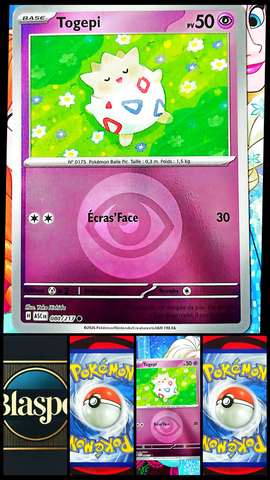 Carte Pokémon Togepi 080/217 PV 50 – Carte Officielle Française – Type Psy – Pokémon Bébé