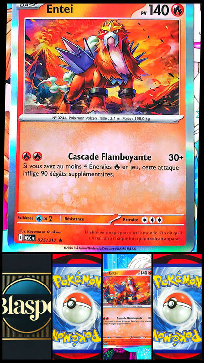 Carte Pokémon Entei 025/217 PV 140 – Carte Officielle Française – Pokémon Feu Légendaire