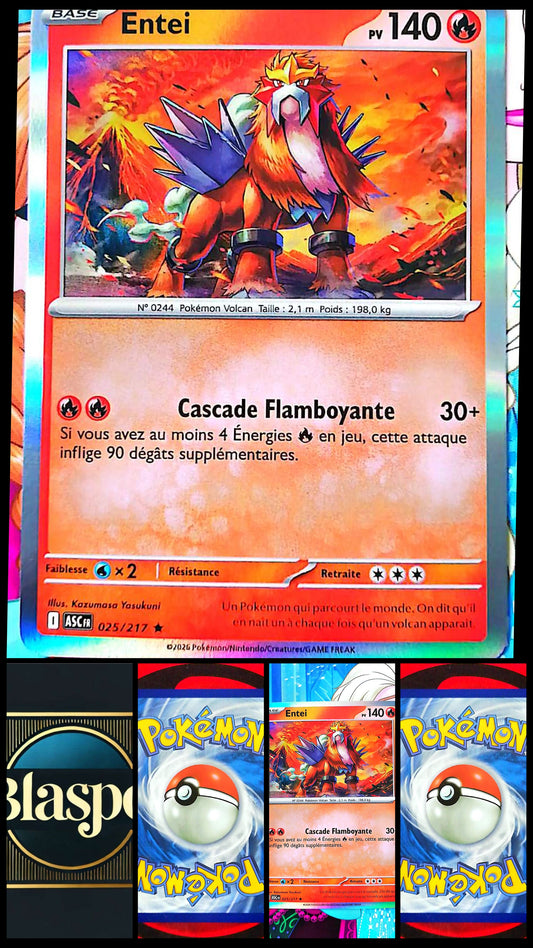 Carte Pokémon Entei 025/217 PV 140 – Carte Officielle Française – Pokémon Feu Légendaire