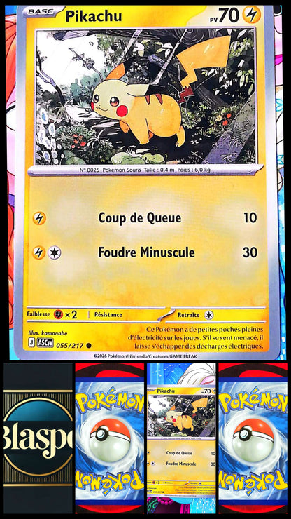 Carte Pokémon Pikachu 055/217 PV 70 – Carte Officielle Française – Type Électrik – Pokémon Iconique
