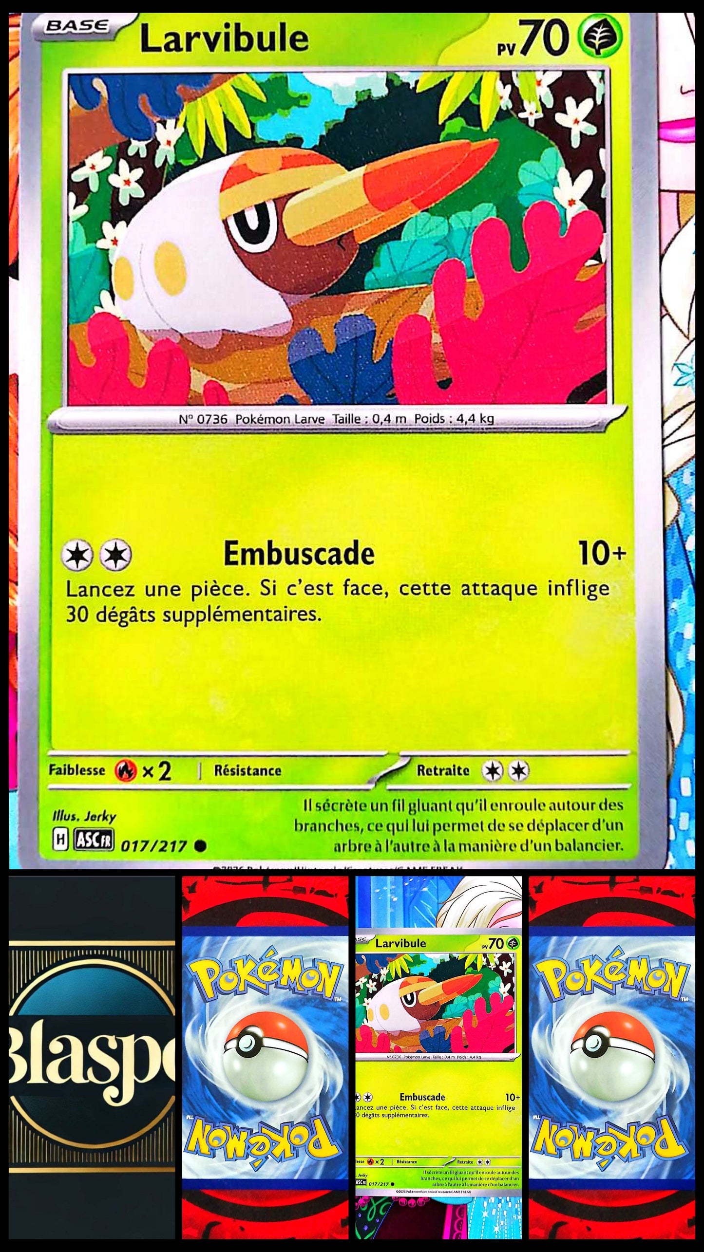 Carte Pokémon Larvibule 017/217 PV 70 – Carte Officielle Française – Pokémon Plante
