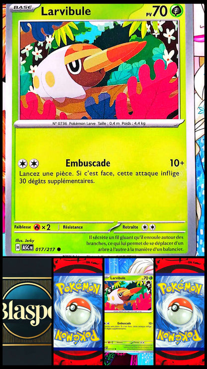 Carte Pokémon Larvibule 017/217 PV 70 – Carte Officielle Française – Pokémon Plante