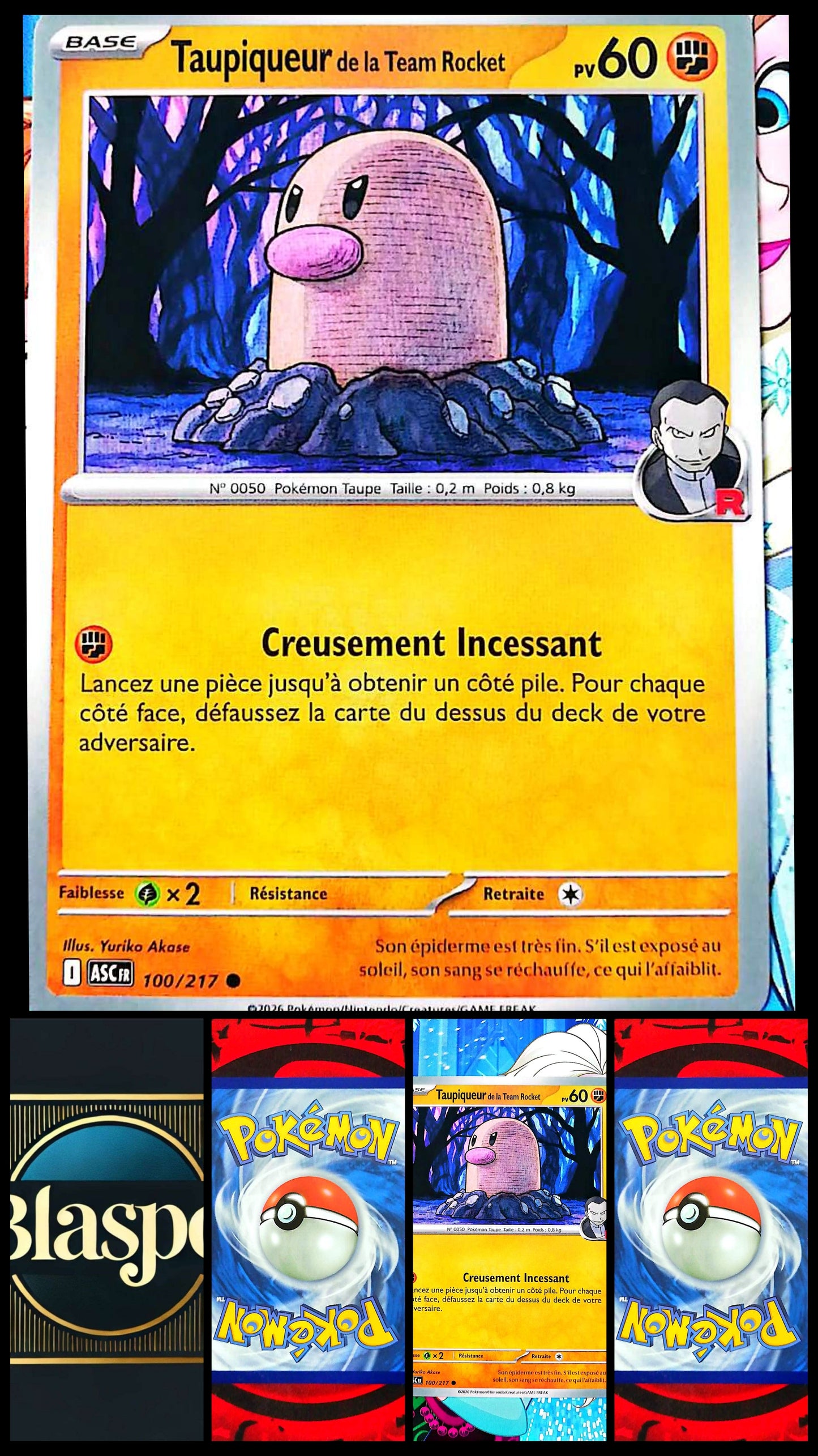 Carte Pokémon Taupiqueur de la Team Rocket 100/217 PV 60 – Carte Officielle Française – Pokémon Combat
