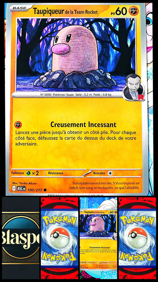 Carte Pokémon Taupiqueur de la Team Rocket 100/217 PV 60 – Carte Officielle Française – Pokémon Combat