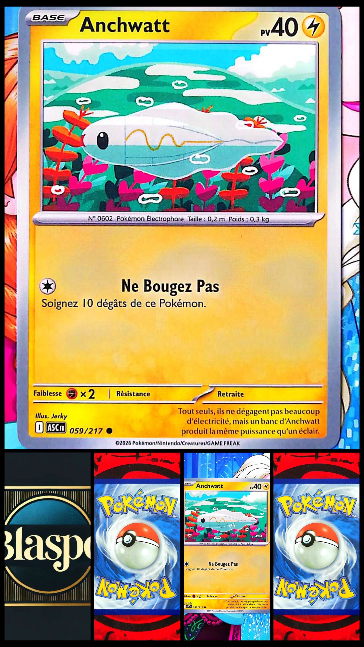 Carte Pokémon Anchwatt 059/217 PV 40 – Carte Officielle Française – Pokémon Électrique
