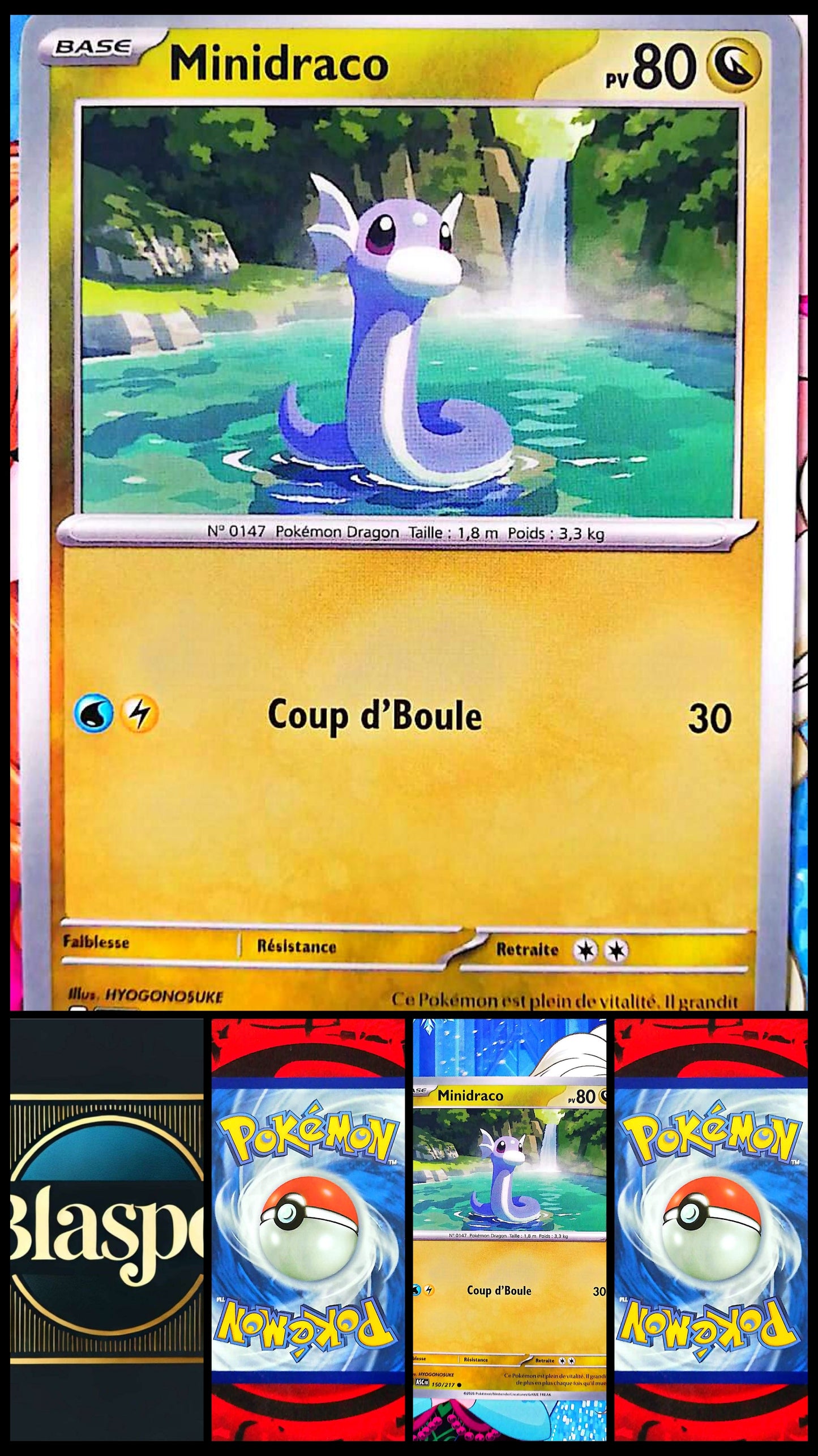 Carte Pokémon Minidraco 150/217 PV 80 – Carte Officielle Française – Pokémon Dragon