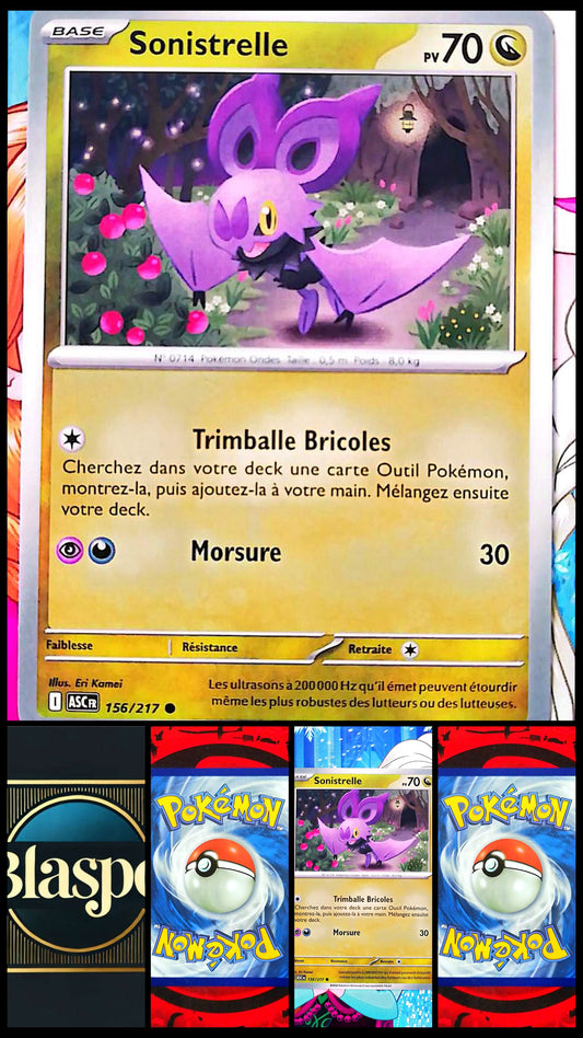 Carte Pokémon Sonistrelle 156/217 PV 70 – Carte Officielle Française – Pokémon Dragon/Ténèbres