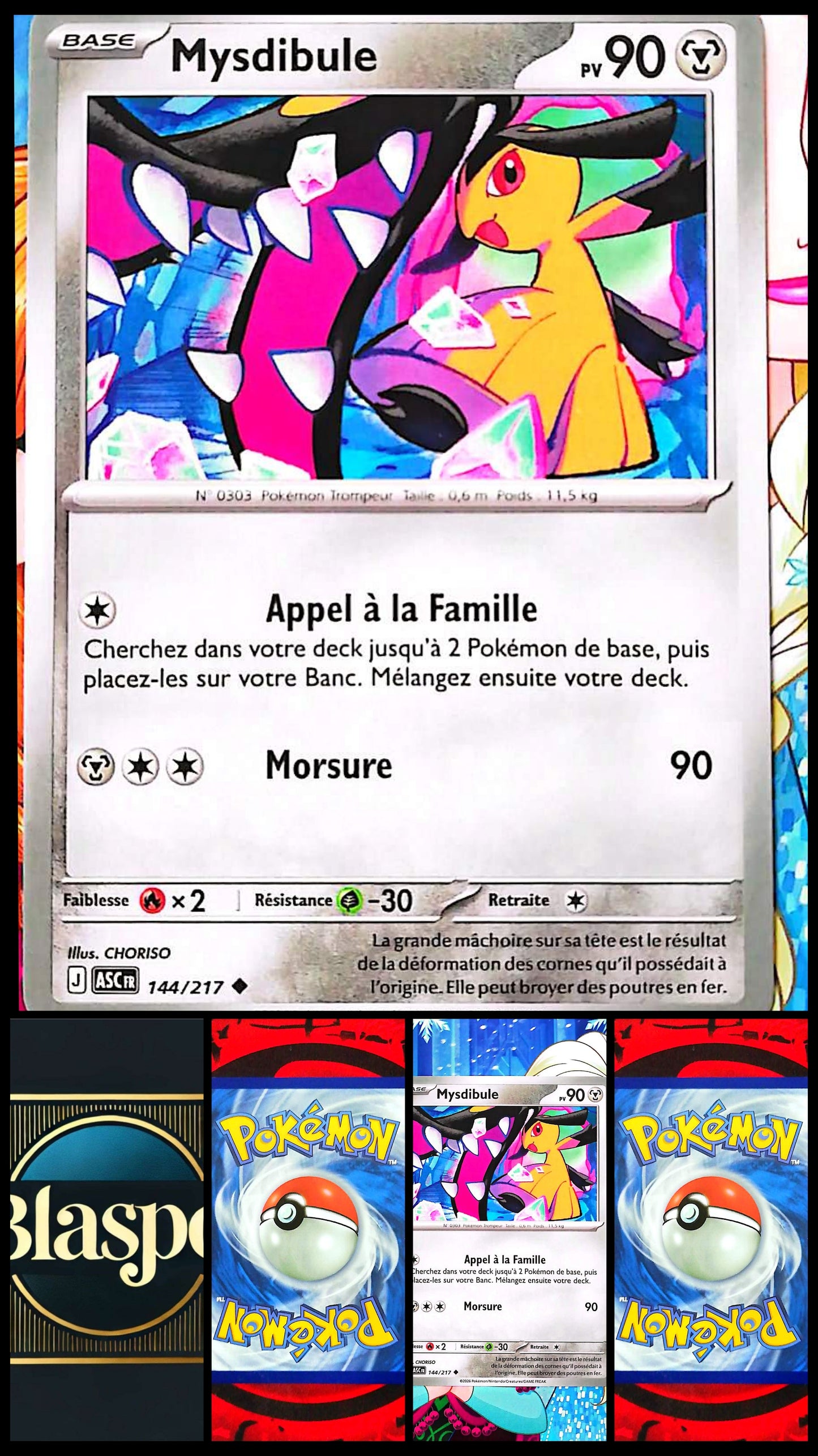 Carte Pokémon Mysdibule 144/217 PV 90 – Carte Officielle Française – Pokémon Acier