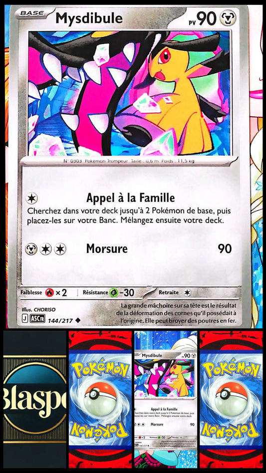 Carte Pokémon Mysdibule 144/217 PV 90 – Carte Officielle Française – Pokémon Acier