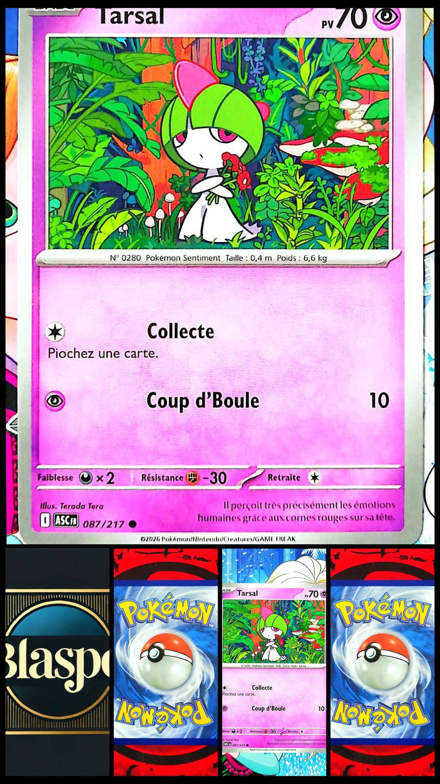Carte Pokémon Tarsal 087/217 PV 70 – Carte Officielle Française – Pokémon Psy