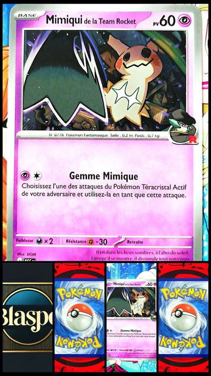 Team Rocket Mimikyu Pokémon Card 097/217 HP 60 – Official French Card – Psychic Pokémon