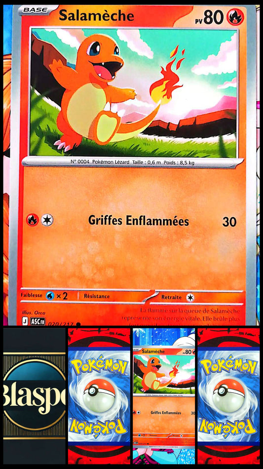 Carte Pokémon Salamèche 020/217 PV 80 – Carte Officielle Française – Pokémon Feu