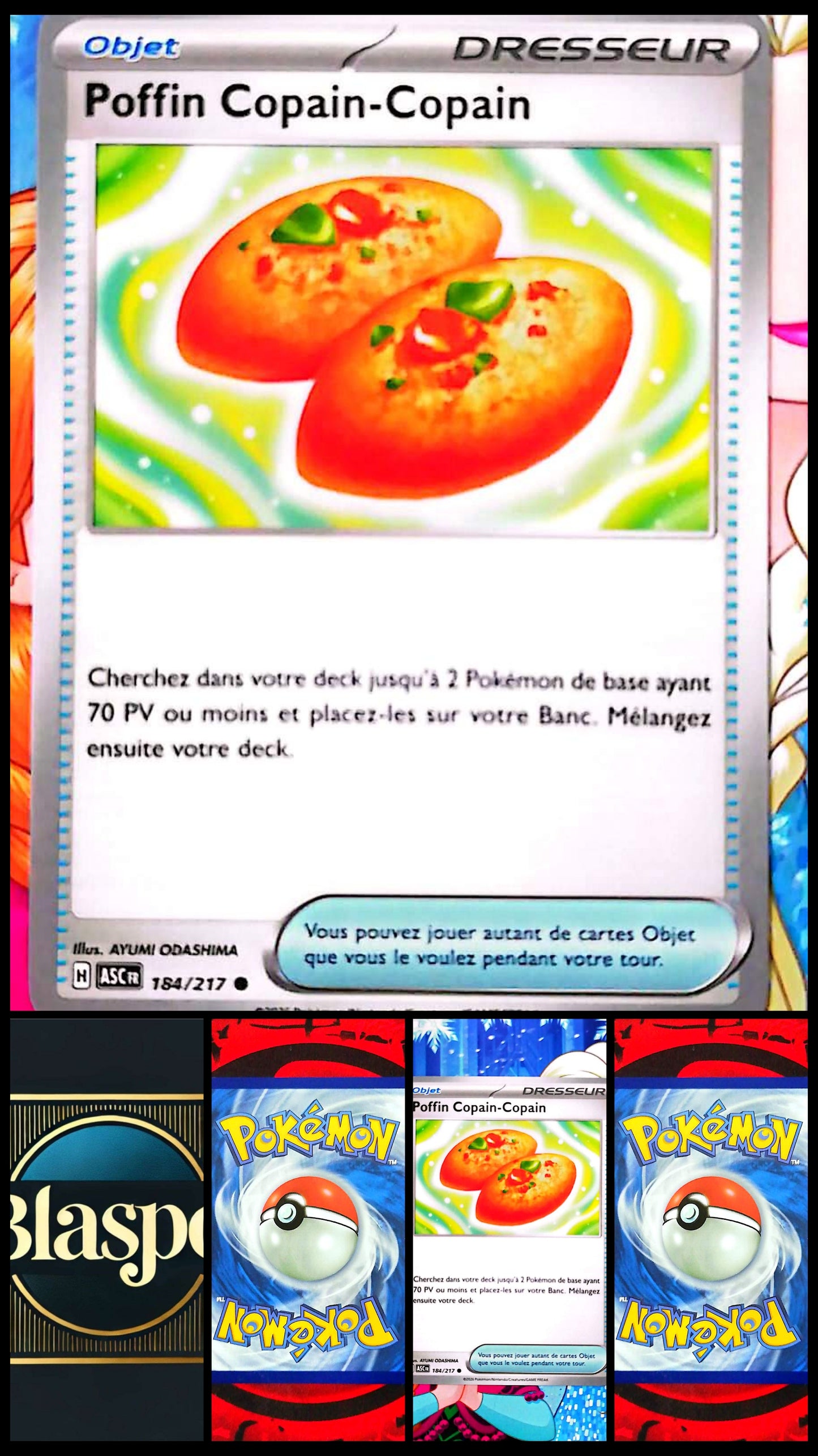 Carte Pokémon Poffin Copain-Copain 184/217 – Carte Dresseur Objet – Officielle Française