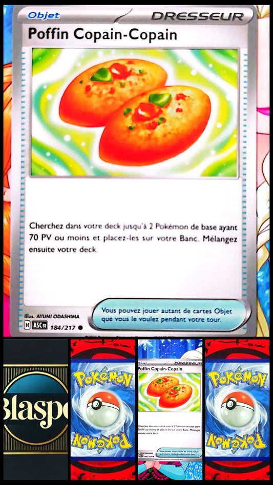 Carte Pokémon Poffin Copain-Copain 184/217 – Carte Dresseur Objet – Officielle Française