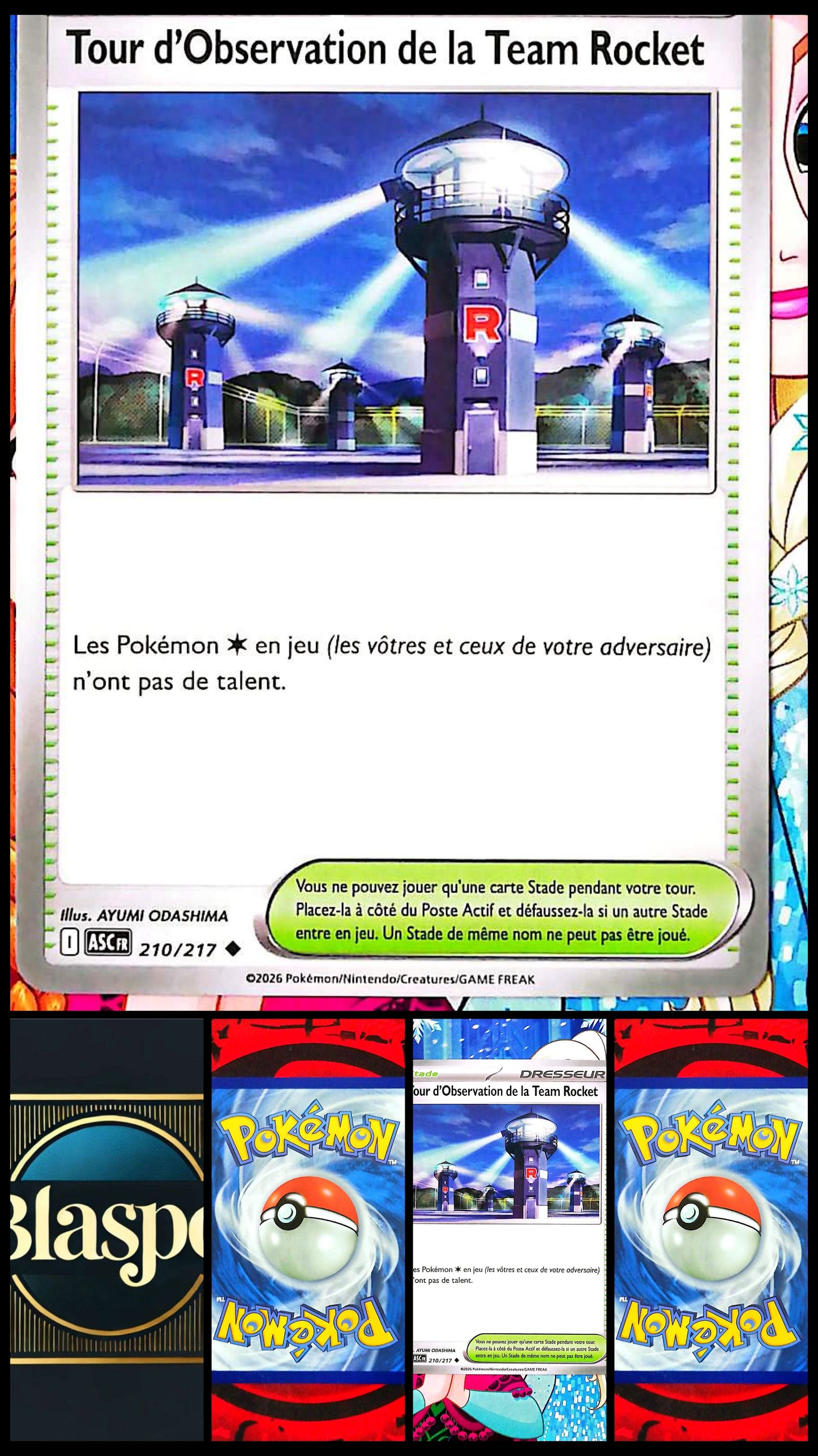 Carte Pokémon Tour d’Observation de la Team Rocket 210/217 – Carte Stade Dresseur – Officielle Française