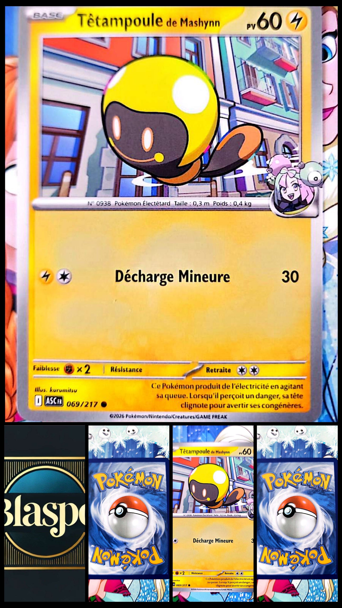 Carte Pokémon Têtampoule de Mashynn 069/217 – Carte Pokémon Électrique Officielle Française