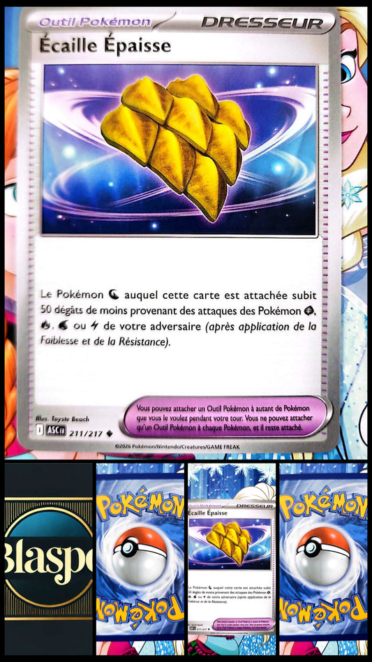 Carte Pokémon Écaille Épaisse 211/217 – Carte Dresseur Outil Pokémon TCG