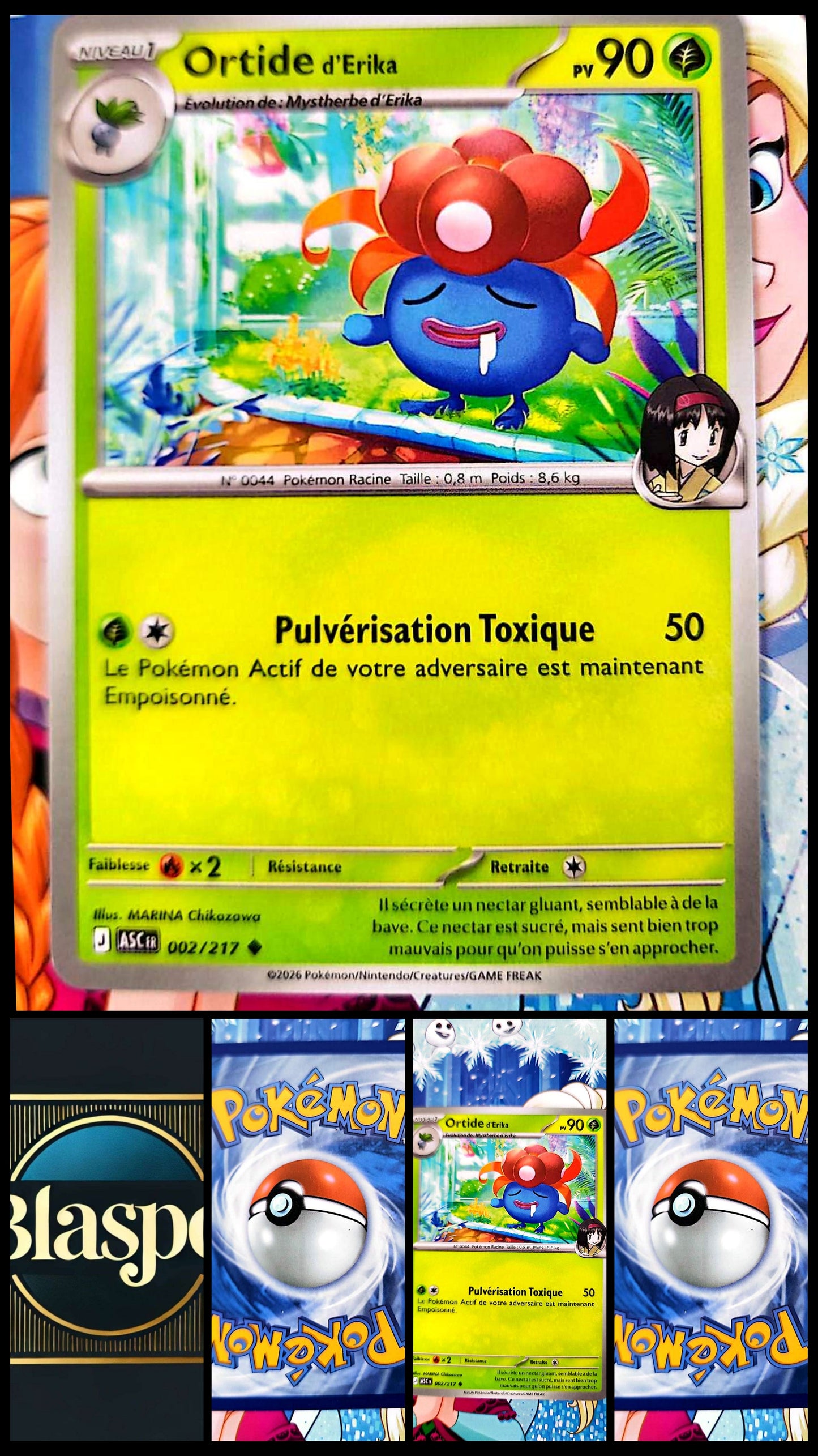 Carte Pokémon Ortide d’Erika 002/217 – Carte Évolution Plante TCG Française