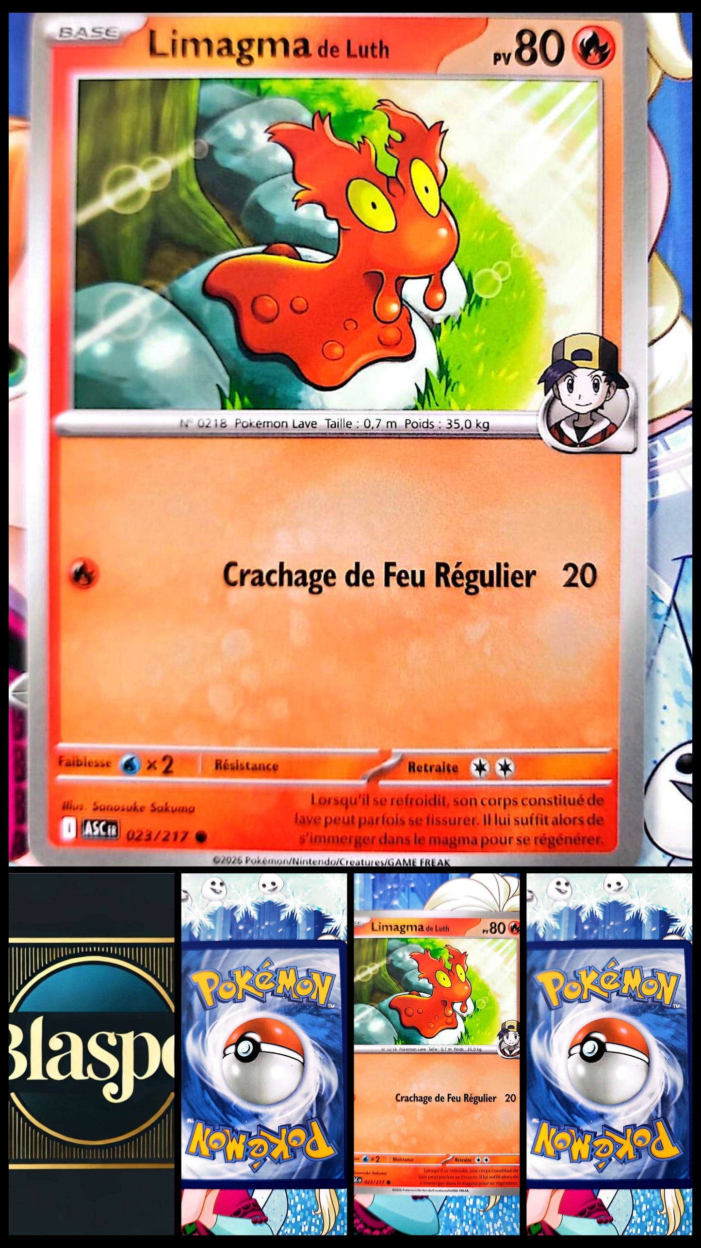 Carte Pokémon Limagma de Luth 023/217 – Carte Feu TCG Française