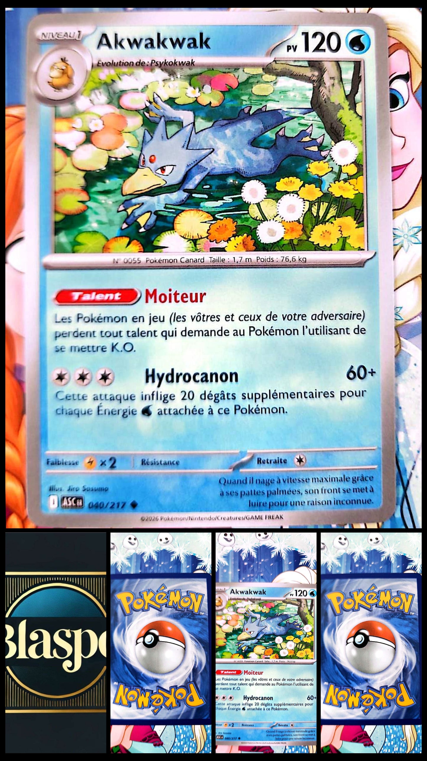 Carte Pokémon Akwakwak 040/217 – Carte Eau TCG Française
