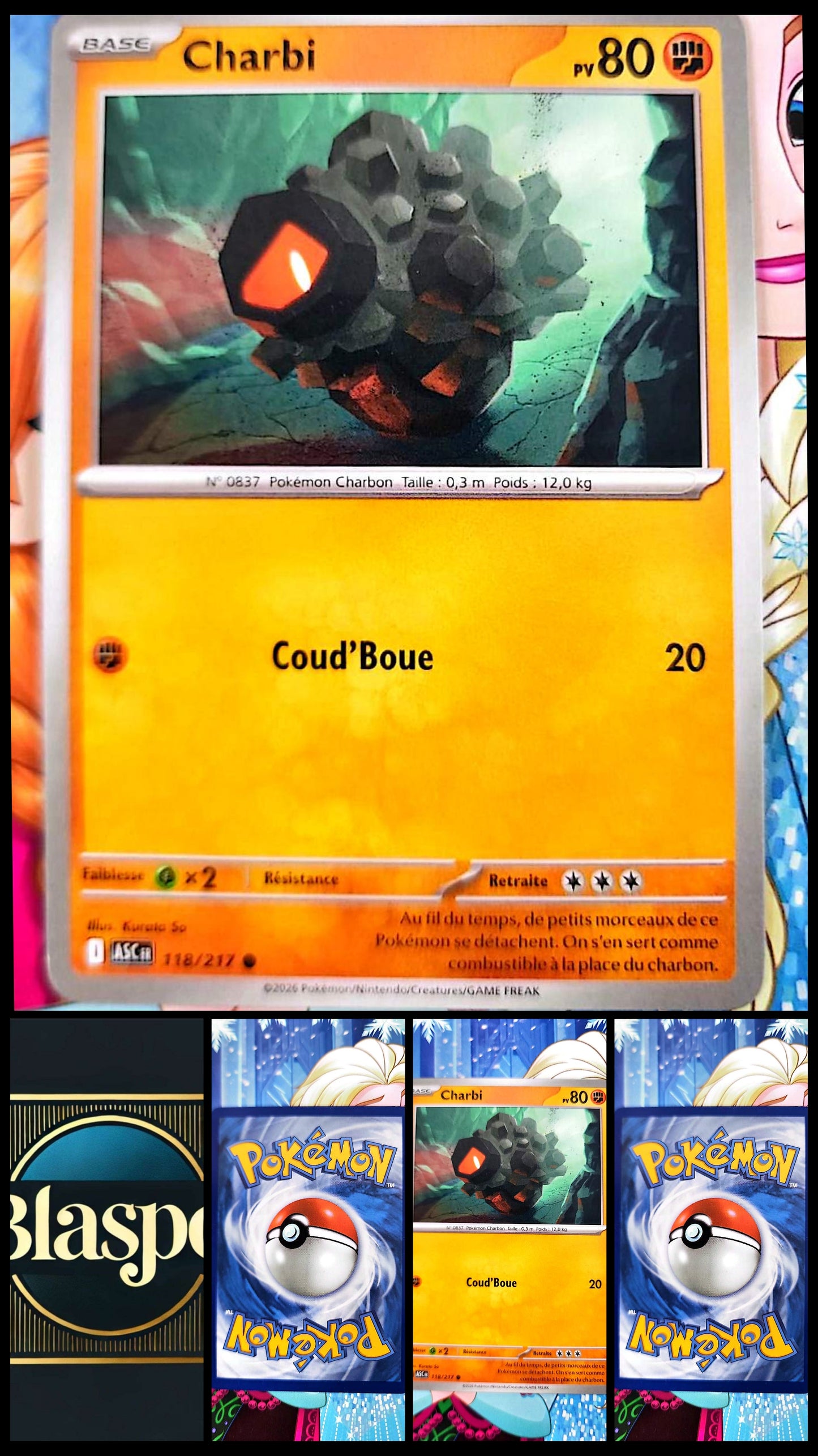 Carte Pokémon Charbi 080 PV – Carte Feu TCG Française – Collection & Jeu