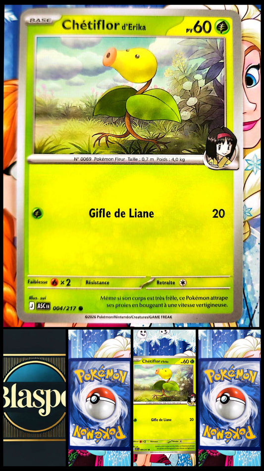 Carte Pokémon Chétiflor d’Erika 004/217 – Carte Plante TCG Française – Collection & Jeu