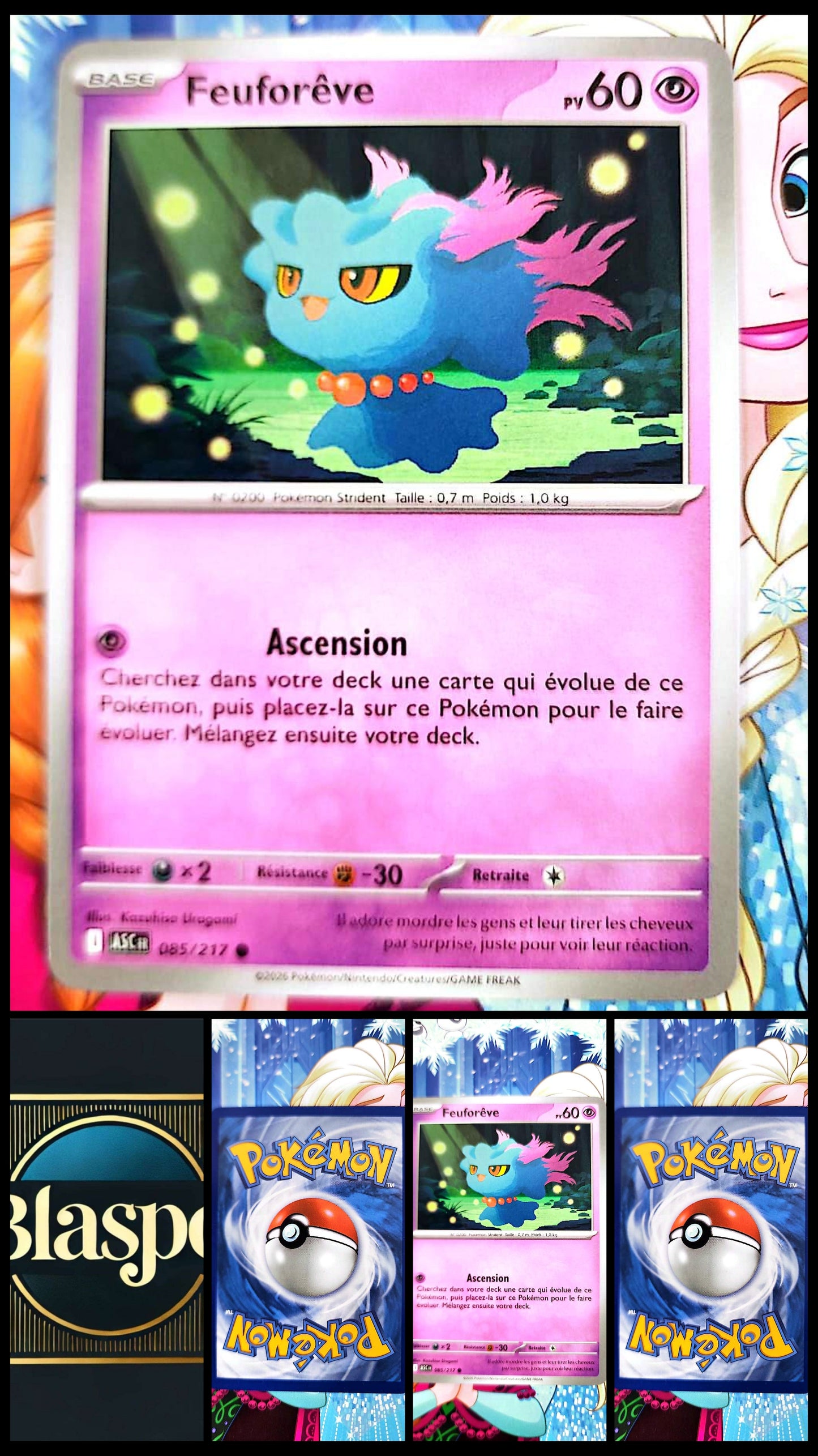 Carte Pokémon Feuforêve 085/217 – Carte Psy TCG Française – Pokémon Spectre – Collection & Jeu