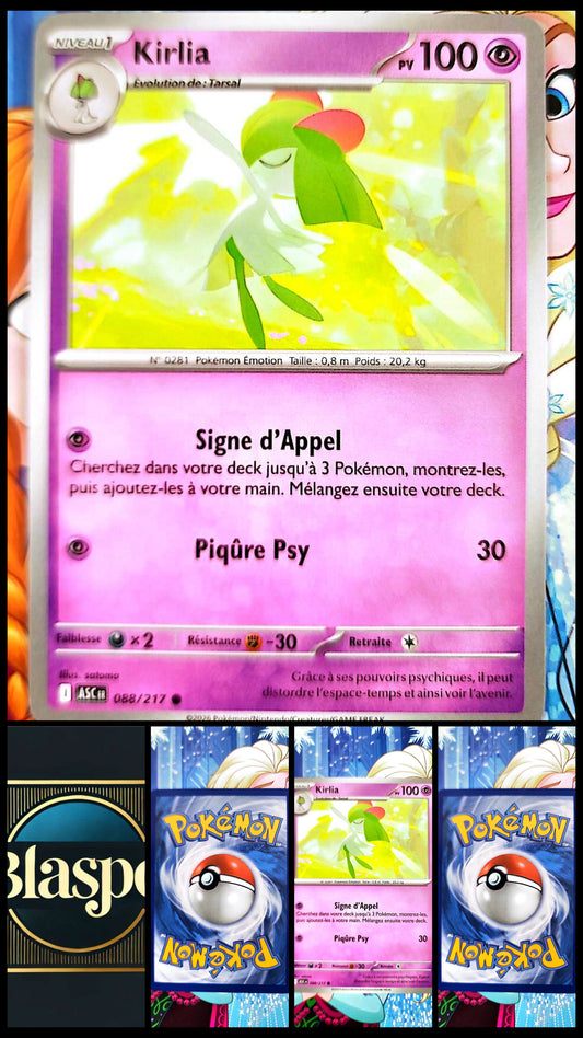 Carte Pokémon Kirlia 088/217 – Carte Psy TCG Française – Évolution Tarsal – Collection & Jeu