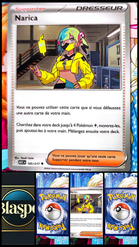 Carte Pokémon Narica 185/217 – Supporter Dresseur – Carte TCG Française – Pokémon Électrik