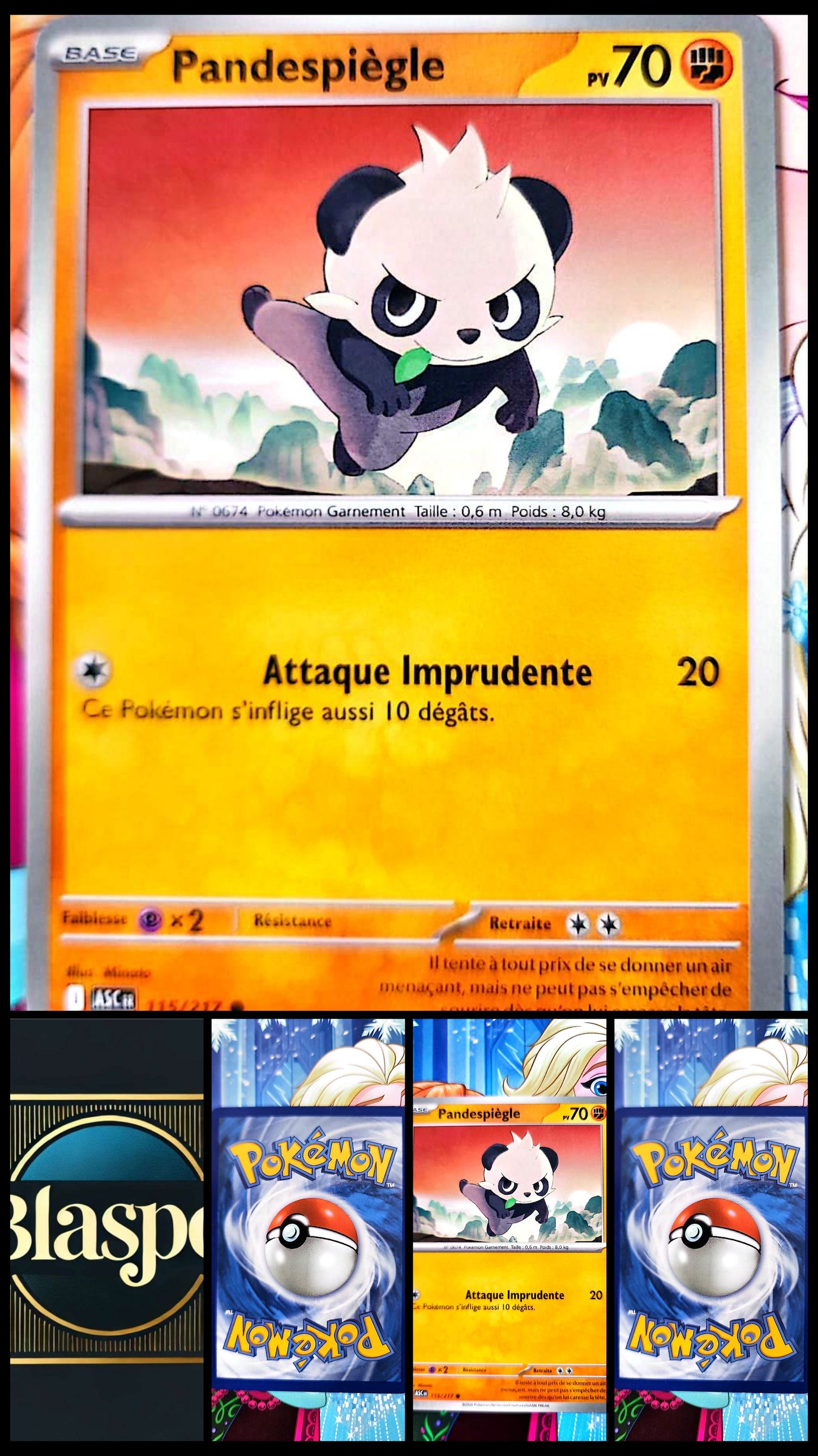 Carte Pokémon Pandespiègle 115/217 – 70 PV – Type Combat – Carte de Base TCG Française
