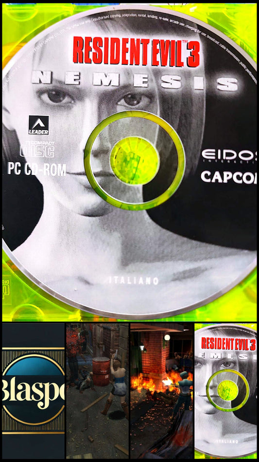 Resident Evil 3 Nemesis Jeu PC CD-ROM CD Uniquement Sans Boîtier Version Italienne Capcom