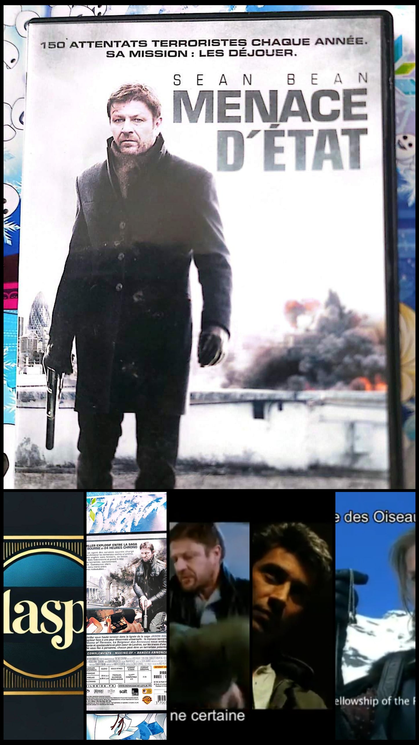 Menace d’État DVD Sean Bean Thriller Action Espionnage Film Policier Version Française