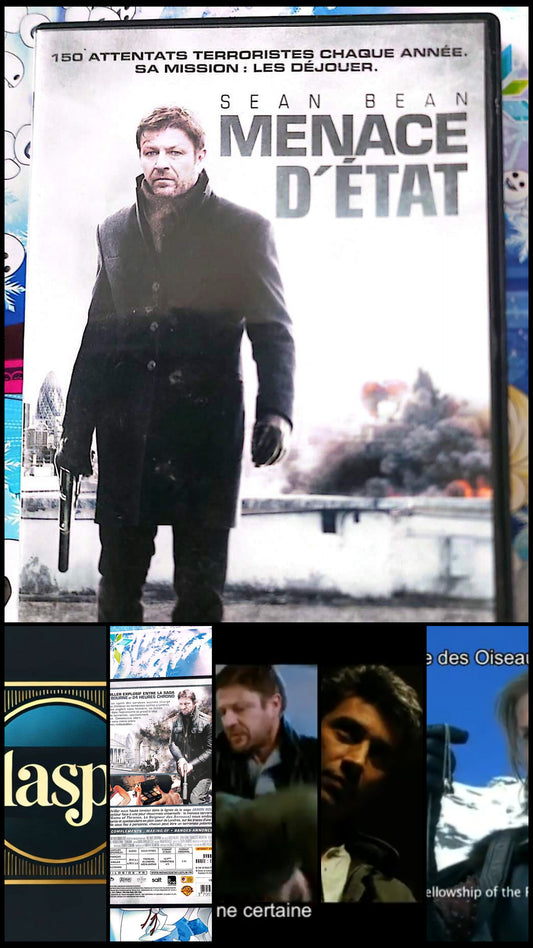 Menace d’État DVD Sean Bean Thriller Action Espionnage Film Policier Version Française