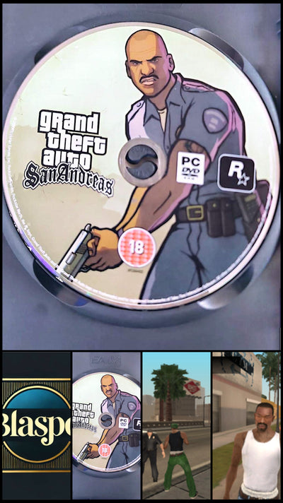 Grand Theft Auto San Andreas Juego PC DVD-ROM 18+ Solo CD de segunda mano