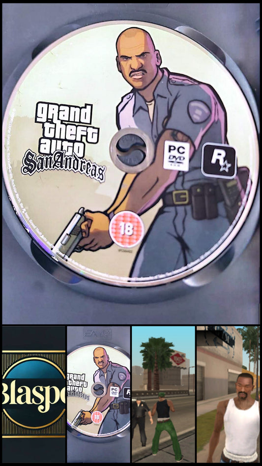 Grand Theft Auto San Andreas Jeu PC DVD-ROM 18+ CD Seul Occasion