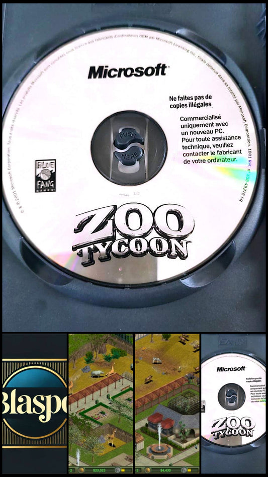 Zoo Tycoon Jeu PC CD-ROM Seul Sans Boîtier Version Française Microsoft Occasion