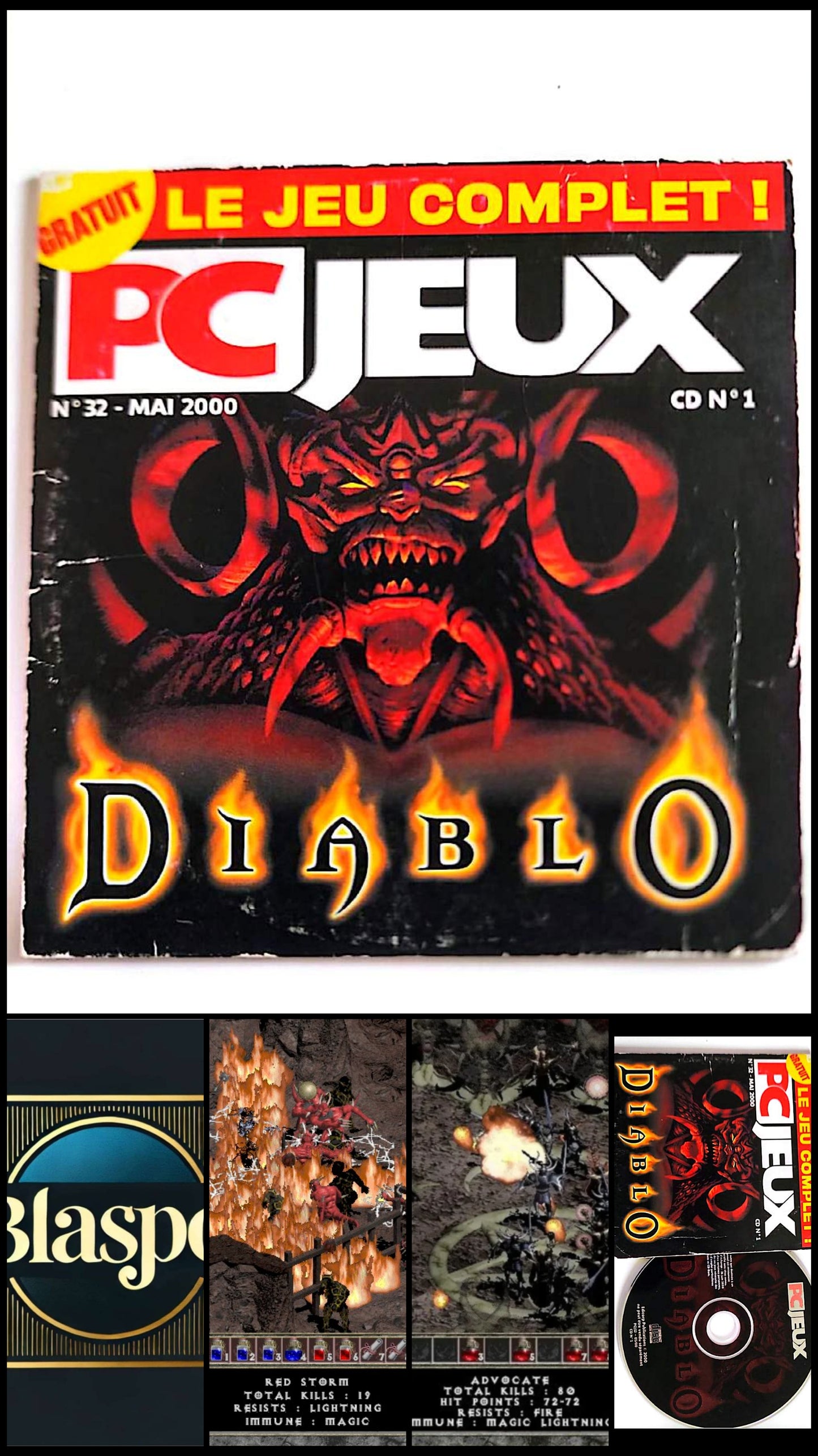 Diablo PC Jeux N°32 Mai 2000 Jeu PC CD-ROM Complet Version Française Occasion