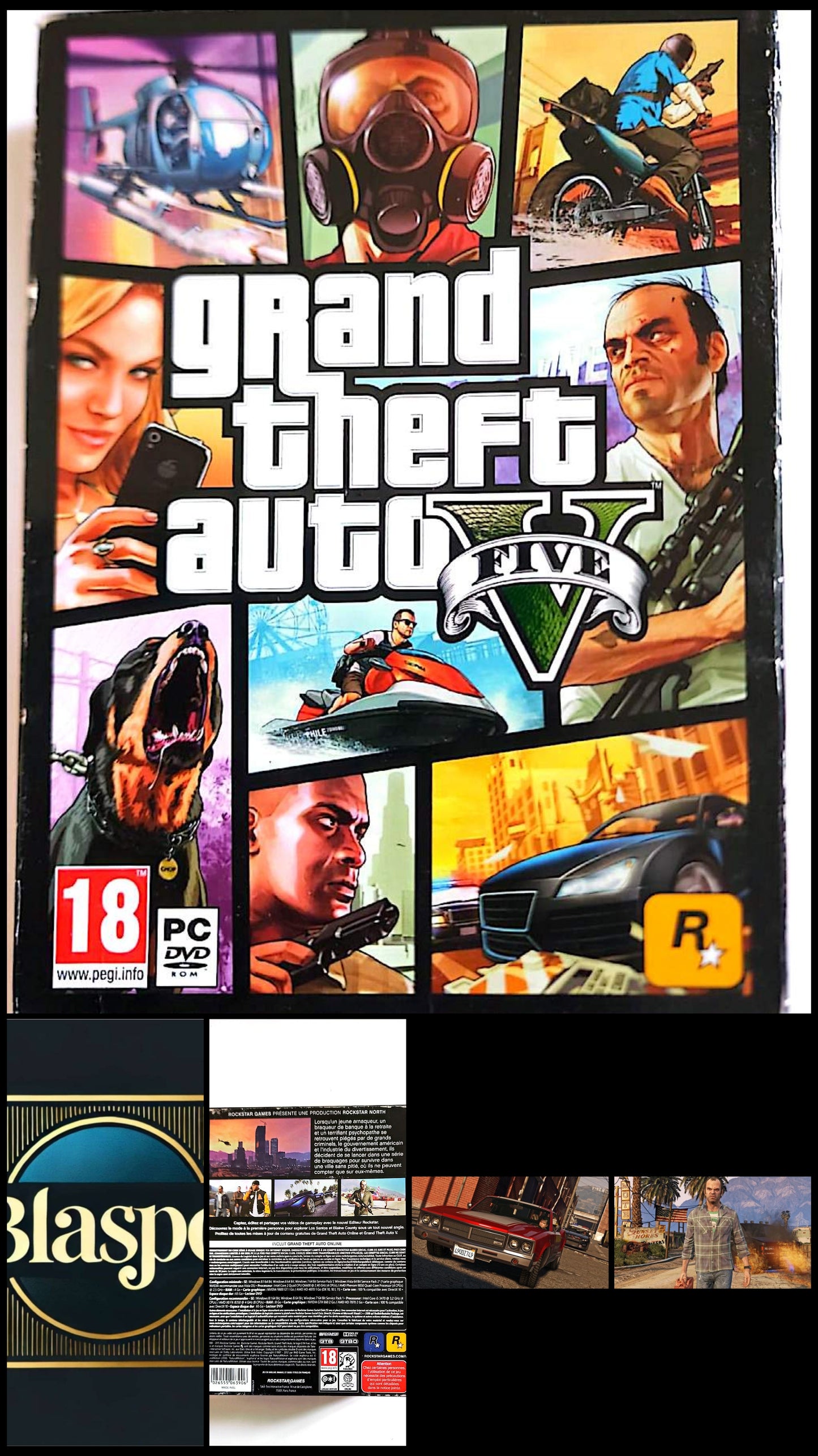 Grand Theft Auto V PC DVD-ROM Incomplet CD1 Manquant 6 Disques Présents Version Française Collection