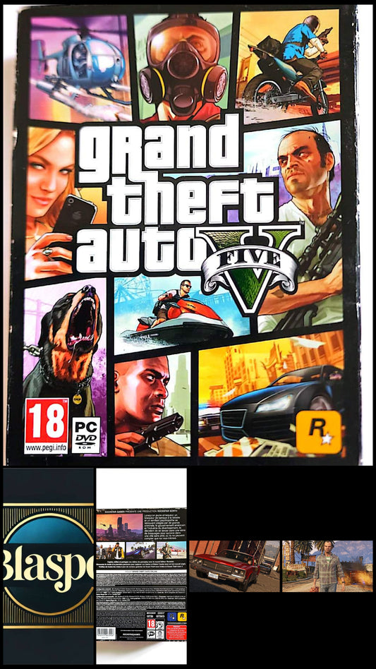 Grand Theft Auto V PC DVD-ROM Incomplet CD1 Manquant 6 Disques Présents Version Française Collection