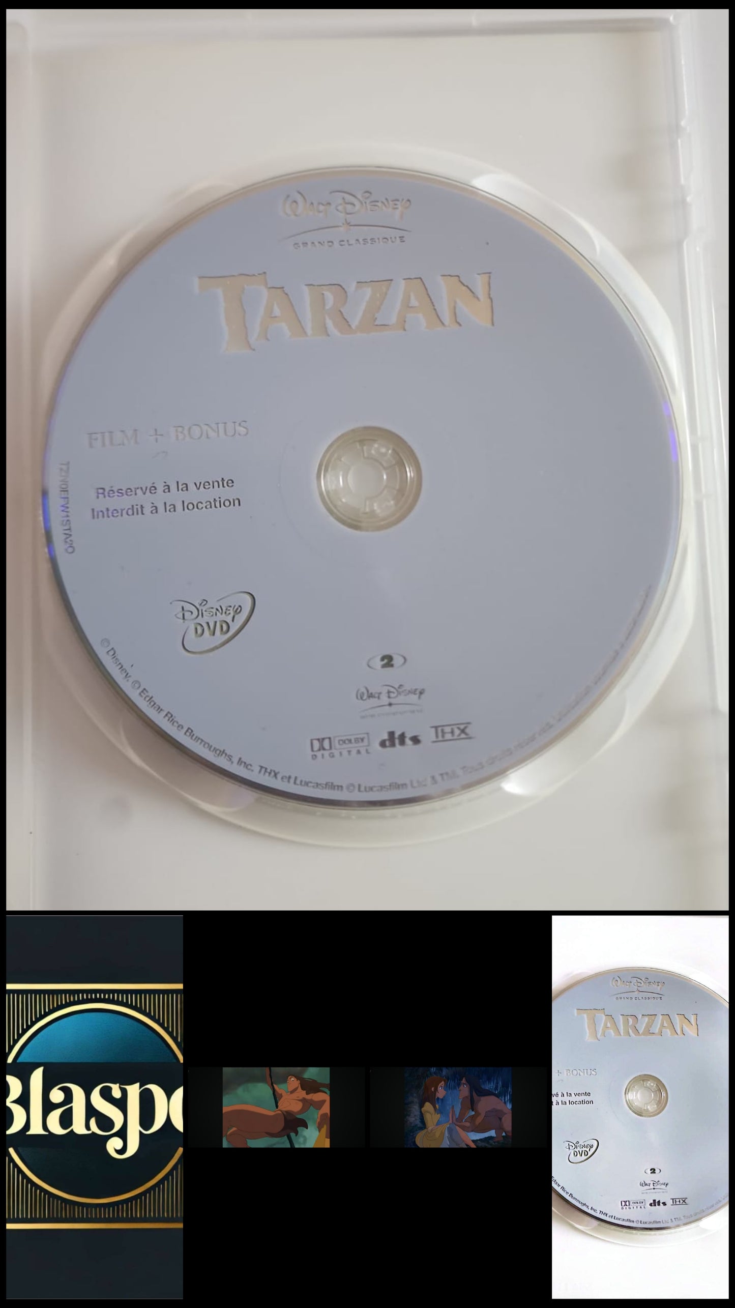 Tarzan Disney DVD Grand Classique Film d’Animation CD Seul Sans Boîtier