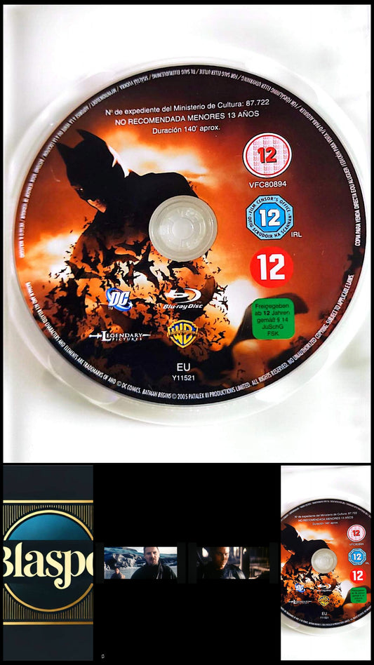 Batman Begins Blu-ray Film Action Super-Héros DC Comics CD Seul Sans Boîtier