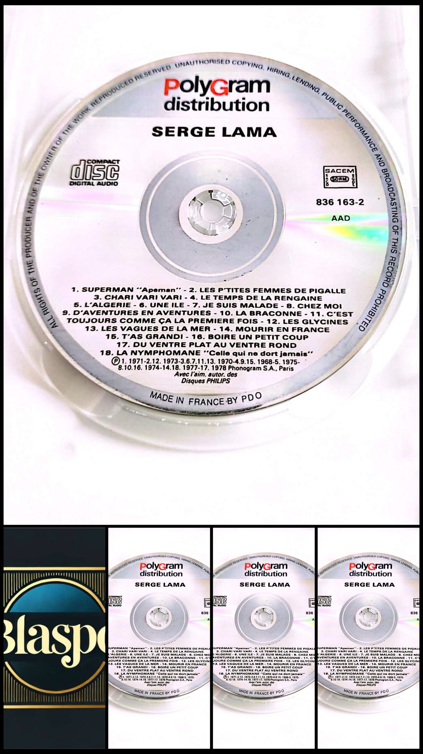 Serge Lama – Compilation Best Of CD Audio CD Seul Sans Boîtier Chansons Françaises