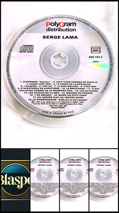 Serge Lama – Best Of Compilation Audio CD, Disc Only, No Case, French Songs