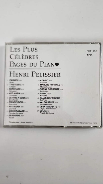 Henri Pelissier – Les plus belles pages du piano – CD publicitaire Pantiero Cannes 1995
