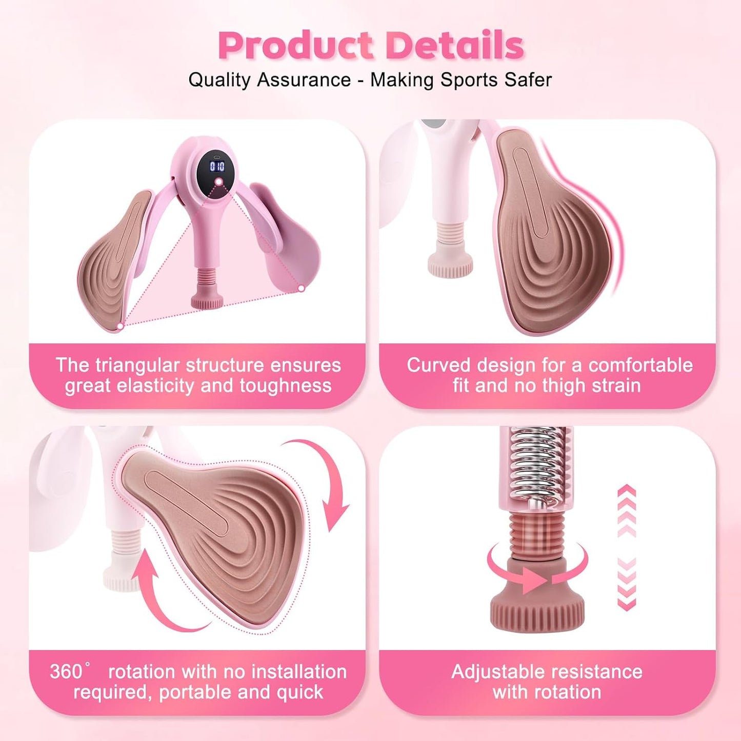 Appareil Exercice Cuisses Femme – Renforcement Intérieur Cuisses Plancher Pelvien – Toner Fitness Maison